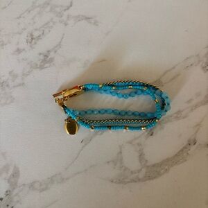 Henri Bendel New York Multi Strand Mixed Metal and  Beaded Bracelet